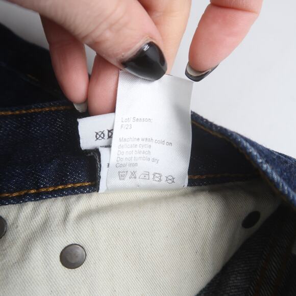 R13 Boyfriend Jeans Size 27 Baggy Oversized Dark Wash Blue - Picture 8 of 12